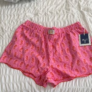 Roller Rabbit Pink Seahorse Print Pajama Shorts